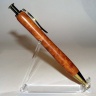0074 - Ironwood Burl Titanium Gold Long Click Pen