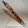 0073 - Maple Burl Rhodium Long Click Pen