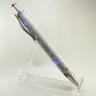 0068 - "Blue Nova" Rhodium Long Click Pen