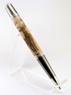 0096 - "Buck" Black Titanium/Rhodium Sierra Pen