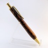 0104 - Cocobolo Burl Titanium Gold Long Click Pen