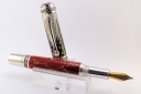 0111 - Feather & Trustone Rhodium/Black Titanium Majestic Fountain Pen