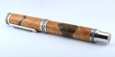0121 - Segmented Australian Lacewood Rhodium Emperor Fountain Pen